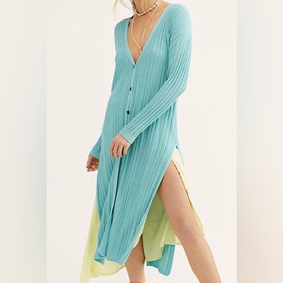 Free People Skinny Mini Duster Cardigan - Picture 3 of 12